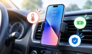 iPhoneを車のエアコン吹出口に付けても大丈夫？熱・充電への影響と安全な固定方法