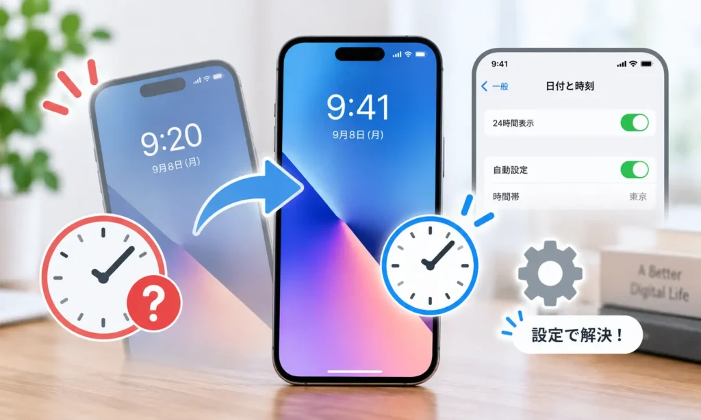 iPhoneの時計がズレる原因は?時刻が狂う・自動設定できないときの直し方