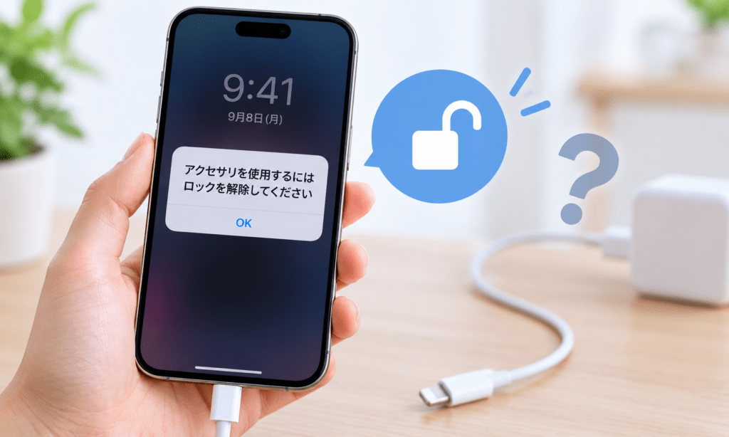 iPhoneで「アクセサリを使用するにはロックを解除してください」と表示される原因と対処法