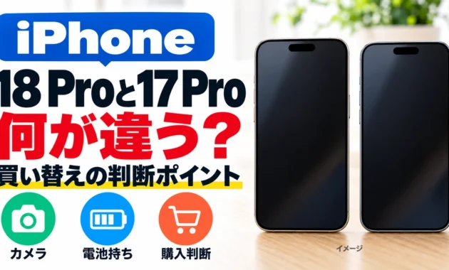 iPhone 18 Proと17 Proの違いと買い替えの判断ポイントを示すイメージ