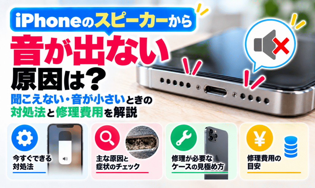 iPhoneのスピーカーから音が出ない原因は?