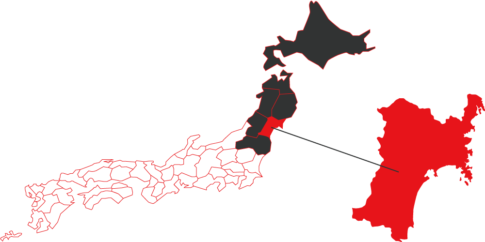 宮城県の地図