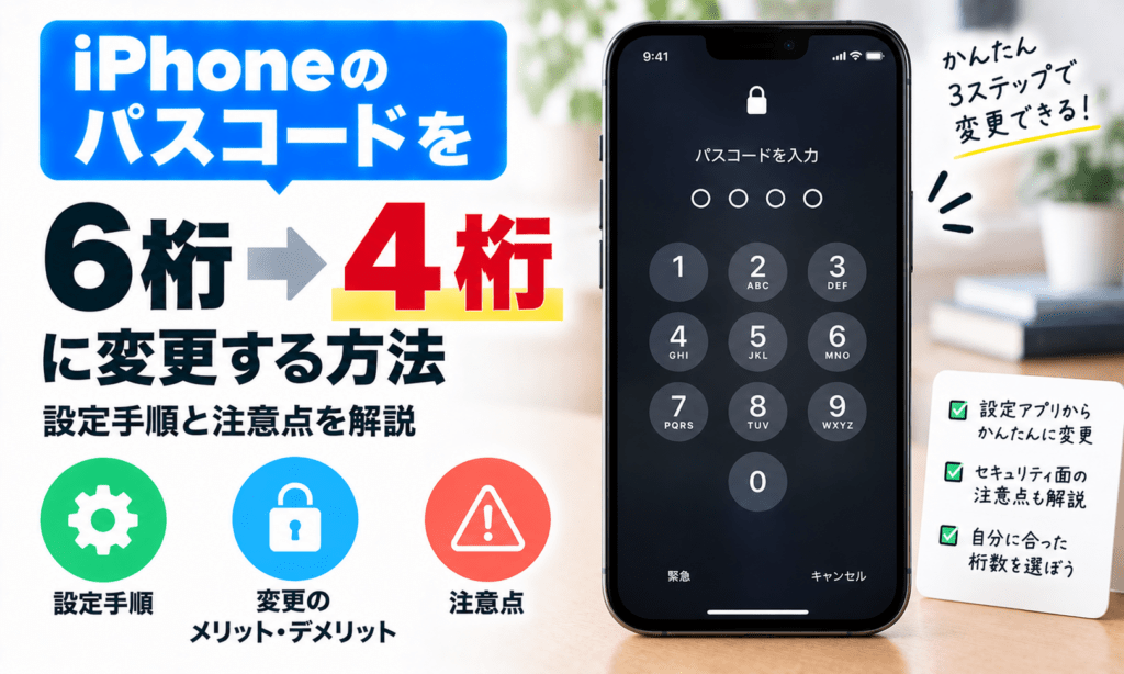 iPhoneパスコード4桁変更ガイド