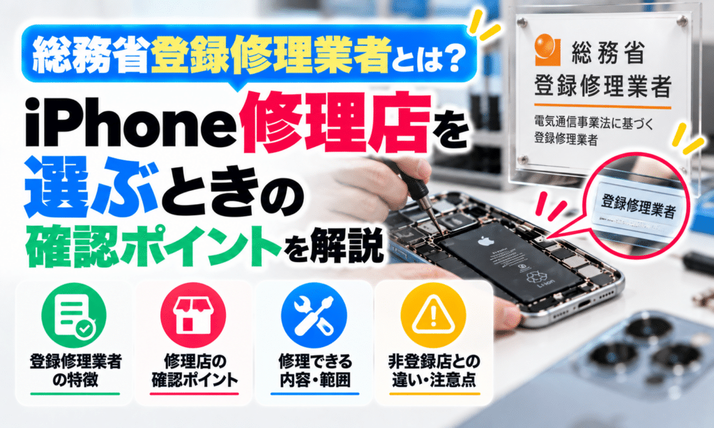 総務省登録修理業者とは?iPhone修理店を選ぶときの確認ポイントを解説