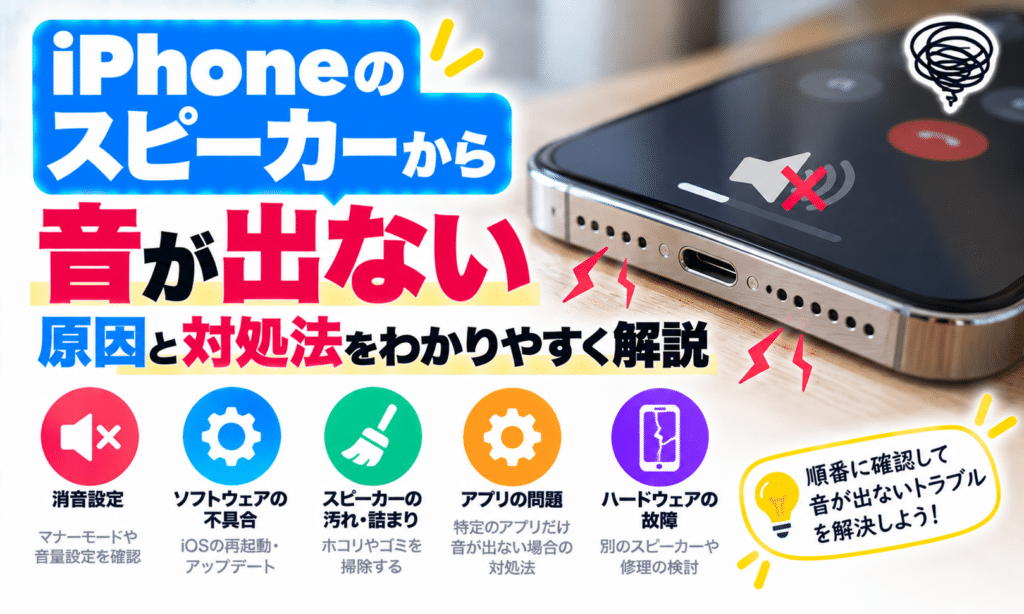 iPhoneのスピーカーから音が出ない原因は？聞こえない・音が小さいときの対処法