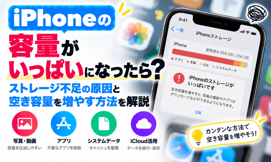 iPhoneの容量がいっぱいになった時の対処法