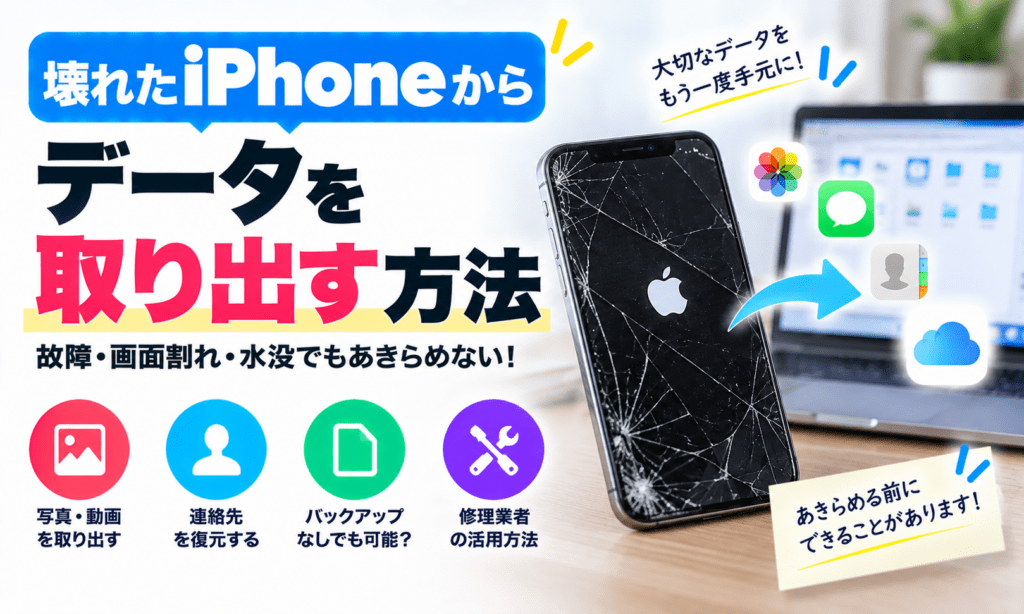 壊れたiPhoneからデータを取り出す方法