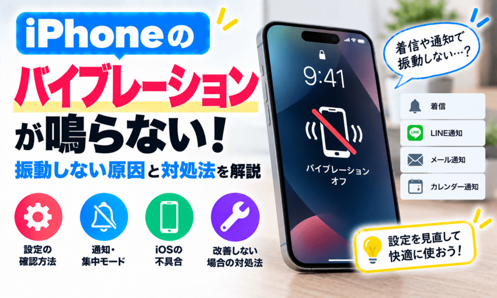 iPhoneのバイブレーションが鳴らない・振動しない!原因と対処法を解説